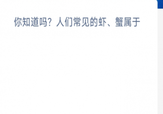 你知道嗎人們常見的蝦蟹屬于什么 神奇海洋11月18日答案