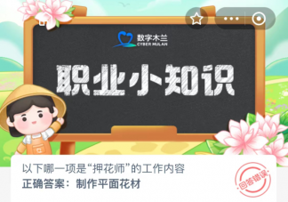 以下哪一項是押花師的工作內容 螞蟻新村11月27日答案