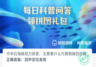 中華白海豚視力較差主要靠什么代替眼睛的功能 神奇海洋2月28日答案